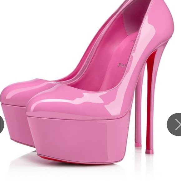 NIB Christian Louboutin Dolly Alta 160mm Pink Patent Platform Pump Size EU 37 - Picture 4 of 11